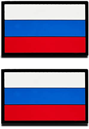 2 Pezzi 3D PVC Gomma Bandiera del Russo Russi Emblema Nazionale Gancio Toppa Decalcomanie