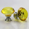 Boxonly 2Pcs Gold Crystal Cabinet Door Knobs 40mm Cupboard Dresser Drawer Flat Diamond Pull Handles with M4x22mm Screws
