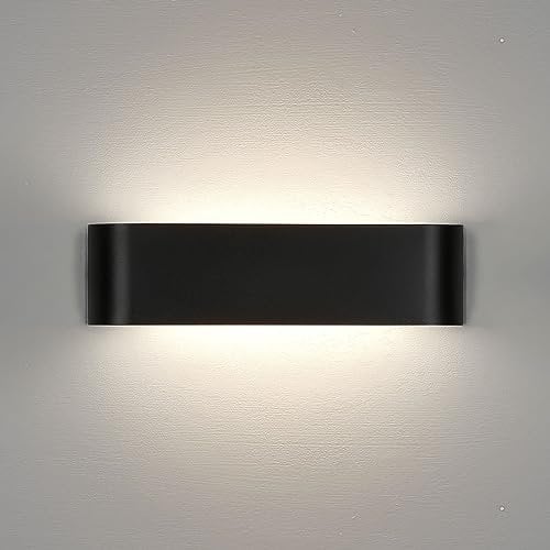 Lightess 16W Wandlampe LED Innen Modern Wandleuchte Schwarz Up Down Licht Wandbeleuchtung Neutralweiß Treppenhuas Beleuchtung IP44 Flurlampe für Wohnzimmer Schlafzimmer Flur usw, aus Aluminium