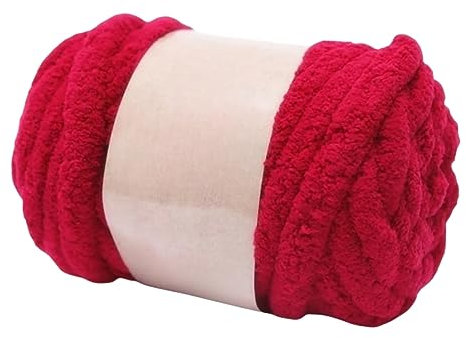 Gomitolo di filato grosso di ciniglia, 250 g, per coperte, coperte, cuscini, colore rosso vino