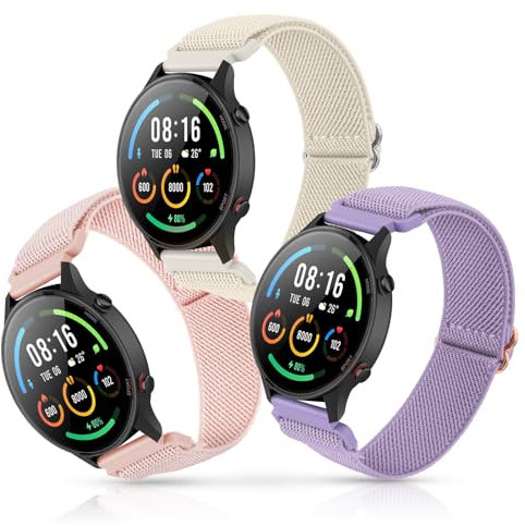 CHULN 3 Pezzi Cinturino Xiaomi Mi Watch, 22mm Nylon Regolabile Sportiva Cinturini di Ricambio per Xiaomi Mi Watch/Xiaomi Watch S1 /Xiaomi Watch S1 Active/Xiaomi Watch S1 Pro.