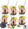 Orso Chef Set Completo Di 6 Bicchieri Cocktail Moscow Mule Rame Accompagnati Da Cannucce, Sottobicchieri E Dosatore Acquistando In Omaggio Esclusivo E-book Con Ricette E Suggerimenti Per Cocktail