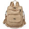 Puwuzixi Women Backpack Waterproof Anti-Theft Lightweight PU Fashion Travel Multipurpose Convertible Purse Shoulder Bag Handbag Backpack Khaki