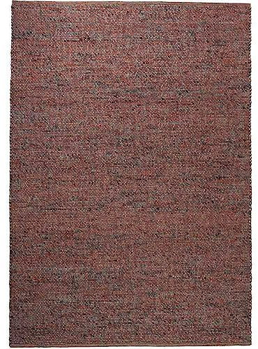 Knutzen Wohnen Mala Wollteppich flach gewebt 160 x 230 cm Kupfer Coral - Teppich Wolle Natur - Handgewebter Schurwollteppich mit angenehmem Lauferlebnis