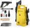 Electric Pressure Washer, 55 Bar Portable Pressure Washer, 5L/min Flow Rate, Power Jet Washer with 180° Adjustable Nozzle, Foam Container & Extra-long 7m Hose, for Car/Floor/Garden Cleaning & Watering