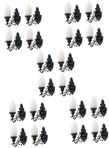 BESTonZON 20 STK Puppenhaus Wandleuchte Mini-Lichter Mini-Dekor Sandtisch Materialien Möbel winziges Wandlampenmodell Miniatur-Wandleuchten scheinen Zubehör Moos schmücken Strassenlicht Abs