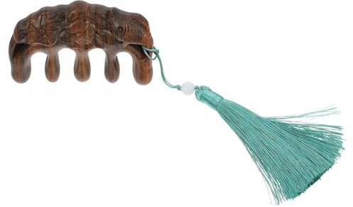 FRCOLOR Breiter Zahn Kopfhautkamm Sandelholz Gesichtsmassage Werkzeug Quaste Für Haarpflege Zufällige Farbe