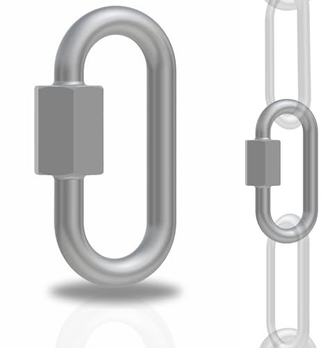 PinPro A4 Edelstahl Schraubverbinder | 8mm - 2 Stück | 2000kg Bruchlast | Rostfreier AISI 316 Schraubkarabiner | Kettenverbinder oder Kettennotglied