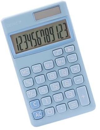 GENIE 212 B 12-stelliger Taschenrechner mit Dual-Power (Solar und Batterie) blau