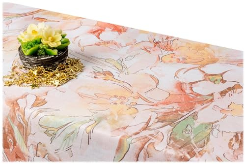 GOLDMAR Klassische Blumen-Tischdecke, Wasserabweisend, Fleckenresistente Schmutzabweisend Blumen - für Partys, Elegante Tisch Deko (100x100 cm, w023)