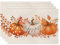 4er Set Herbst Platzsets Kürbisse Ahornblätter Platzdeckchen Herbstdeko Tischsets Tischdeko Herbst Deko Halloween Küche Party Deko (B)