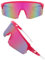 DKDDSSS Polarisierte Sport Sonnenbrille, Fahrradbrille Winddicht, Schnelle Brille Rave, Radfahrer Brille für Herren Damen UV400 Schutz für Outdooraktivitäten Rosa
