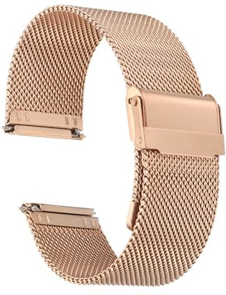 QUARKZMAN 316L Acciaio Inossidabile Maglia Cinturino Orologio 24mm Cinturino Orologio in Metallo Regolabile a Sgancio Rapido per Uomo Donna, Oro Rosa