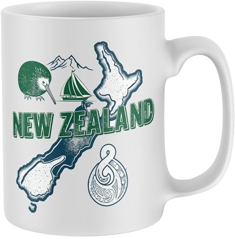 Purple Print House Country of New Zealand Mug Travel Men Women Backpacker Travelling Coffee Tea Gift Cup