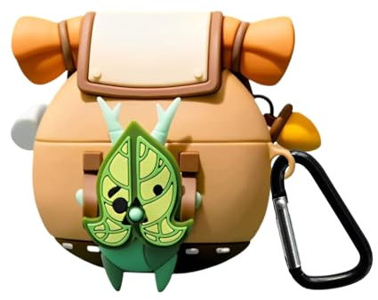 CaseGame Korok Hülle Kompatibel mit AirPods 4 mit aktiver Geräuschunterdrückung mit Schlüsselanhänger, 3D Cute Anime Cartoon Yahaha Weiches Silikon Lustig Stoßfest Case Cover