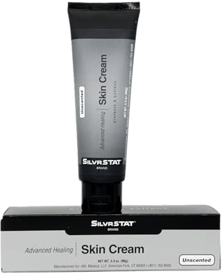 SilvrStat Advanced Healing Skin Cream with Silver, Vitamin E and Hyaluronic Acid, Promotes Natural Healing, Unscented 100ml