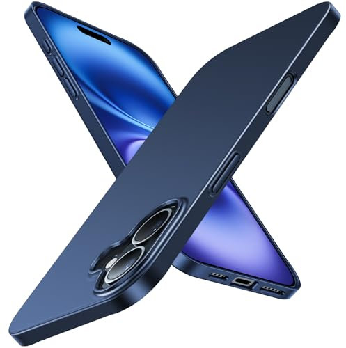 TORRAS Dr. Ultra Dünn für iPhone 16 Hülle [ wie das Original] Rundumschutz Exzellente Samtiger Griff Handyhülle iPhone 16 Schutzhülle Slim iPhone 16 Case Blau