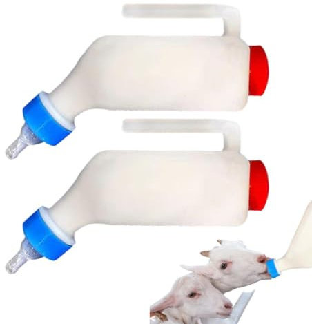 2pcs Lämmerflasche Milchflasche, 500ml ABS Lamm Fütterungsflasche | Lammmilchflasche Mit Nippelflasche, Kälber Aufzuchtflasche, Lammmilch Feeder, Ziegen Nursing Fütterung Flasche