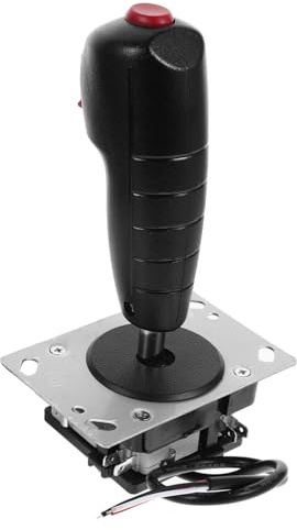 KONTONTY Manette de Vol Joystick de Jeu Micro-interrupteur et Vibrations, Portable pour Simulateur de Vol, Contrôleur Précis pour Consoles et Pc, Noir Compact