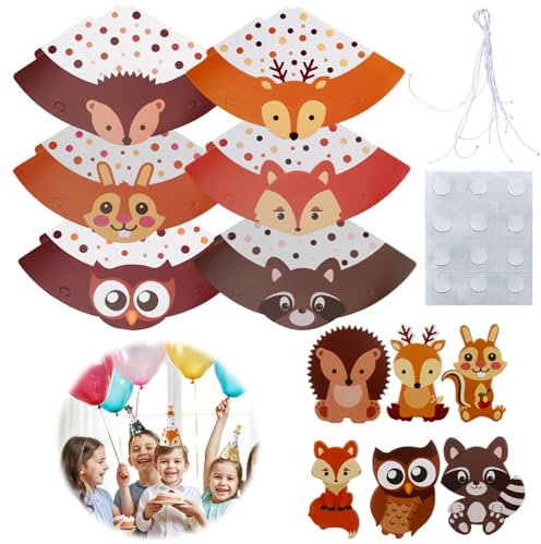 Aisikoo 24 Stück Tier Partyhüte Set – Bunte Partyhüte Kinder aus Papier, partyhüte für Kuscheltiere, Lustige Partyhut Kinder, ideal für Geburtstage, Kostümpartys und Familienfeiern