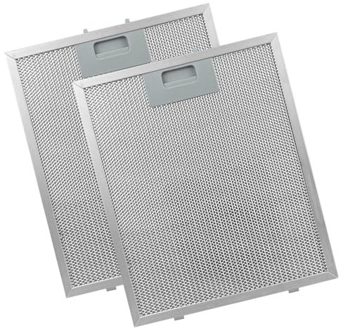 2Pcs Cooker Hood Filter Metal Hood Grease Filter 300x250x8mm 5-Layer Aluminum Universal Extractor Fan Filter Mesh Hood Vent Filter for Many Brands Cooker Hoods
