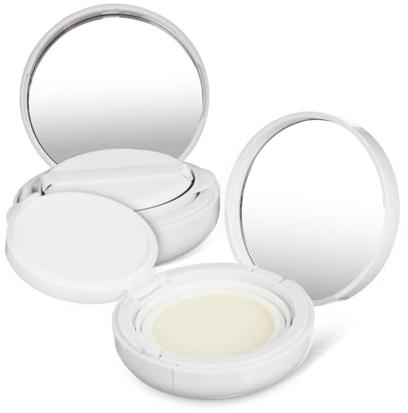 Mikinona Leere Cushion Foundation Kompaktdosen 2 Stück aus Kunststoff Runde Wiederverwendbar und Strapazierfähig für Reise und Make Up Puder Aufbewahrung