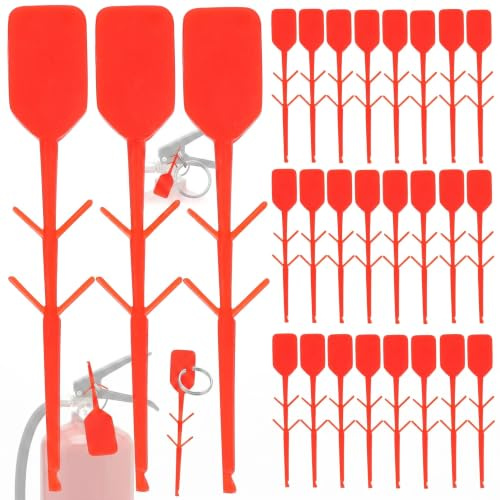 MAGICLULU 100 Stück Feuerlöscher Sicherheitsplomben Pvc Rot | Manipulationssicher, Für Wartung, Gewerbe Und Öffentliche Orte, Leicht Zu Identifizieren, Rot Pvc Tags