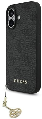 CG MOBILE Guess 4G Charms Collection Compatible with MagSafe Case for iPhone 17 (Black)