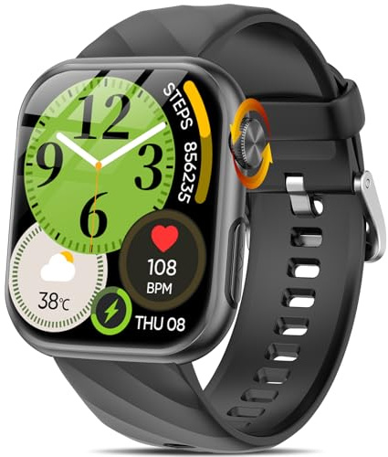 Marsyu 2025 Neue Smartwatch EKG+HRV/Harnsäure/BMI Herren Damen 1,97 AMOLED Gesundheitsuhr mit Telefonfunktion 24H Blutdruck Herzfrequenz SPO2 Körpertemperatur Schlaf-Monitor Fitnessuhr