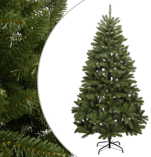 Albero di Natale artificiale pieghevole, 300 cm, verde con supporto in metallo, punte in PVC realistiche, per interni ed esterni, riutilizzabile, facile da montare