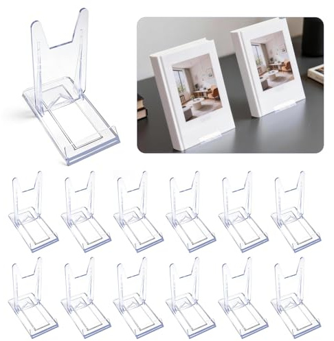 12PCS Tellerständer Set, Verstellbare Transparente Kartenständer für Handy, Visitenkarten, Fotos und mehr, Vielseitige Aufsteller aus Kunststoff