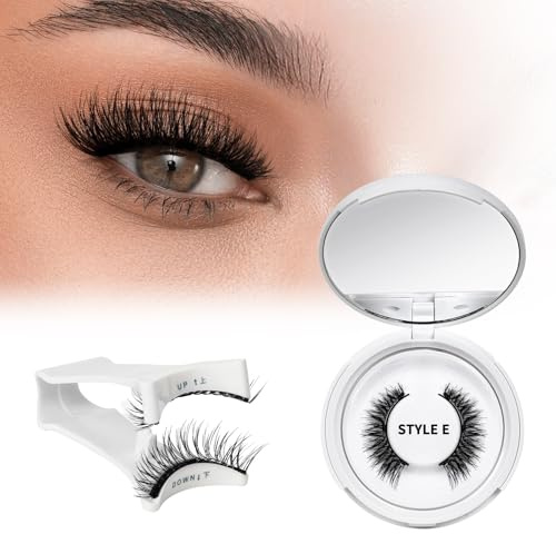 Cils Magnetique Naturel Réutilisables avec Applicateur, Aucune Colle Nécessaire QUEWEL Faux Cils Magnetique facile à porter et à enlever avec instructions (Set-E-1 paires)