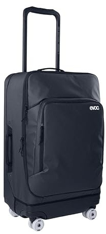 EVOC Hybrid-Trolley-Tasche mit 4 Rädern, 100 l, wasserabweisend, ausziehbarer Griff, leicht, Carbon-Grau/Schwarz, mit Laptop- und Ausrüstungsfächern