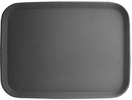 Olympia Kristallon Rechteckiges Tablett Schwarz Anti-Rutsch-Kunststoff - 380x510mm 15x20