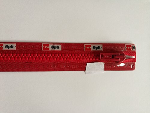 Opti P60-80-00722 Reißverschluss, 100Prozent Polyester, 00722 Rot, 80cm