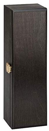 Single Bottle, Wooden Luxury Gift Box for Wine, Champagne or Whisky (Black) Wine NOT Included