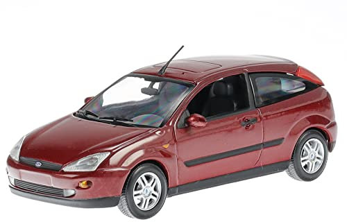 Ford Focus 3d 2001 rotmetallic Modellauto Minichamps 1:43