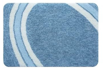 Spirella Badematte | kuscheliger Hochflor | Rutschfester Badvorleger | viele Größen | waschbar 40° | 60x90 cm | Blau
