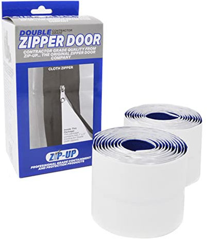 Zip-Up Products ZIP7.3BCL Zip7.3Blc Peel & Stick Cloth Zipper Door 84 inch x 3 inch Twin Pack