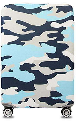 YianBestja Elastisch Kofferhülle Kofferschutzhülle Gepäck Cover Reisekoffer Hülle Koffer Schutzhülle Luggage Cover mit Reißverschluss (Camouflage 1, L (25-28 Zoll))