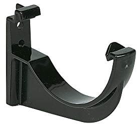Floplast (3 X 76mm Fascia Bracket) (Black) 50mm Downpipes & 76mm Miniflo Guttering for shed, Porch, Conservatory, Out Building, etc Full Range Black