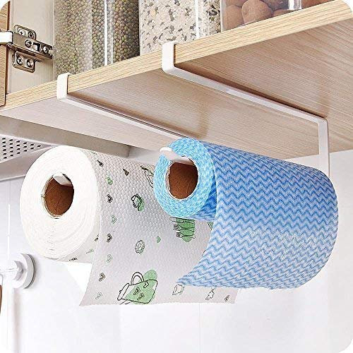 Voarge Küchenrollenhalter zur Befestigung an Schranktüren und zur Unterschrankmontage, 2 Papier Handtuchhalter Spender unter Schrank, ohne Bohren für Küche Badezimmer
