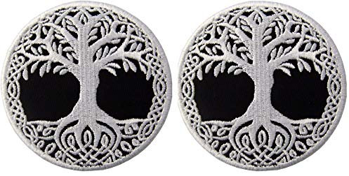 Yggdrasil Baum des Lebens – Nordische Aufnäher Stickerei zum Aufbügeln oder Aufnähen – bestickte Applikation für Tasche, Jacke, Rucksack, Yoga-Tasche.