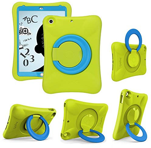 NLR Kinder Eva Schutzhülle für iPad | Multidirektionsstabiler Stand | Kompatibel mit 9,7 Zoll New iPad 2018/2017 (6/5 Generation) / iPad Air 2 / iPad Air (Grün + Blau)