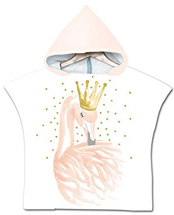 Enfants Serviette de Plage Poncho à Capuche, DOTBUY Microfibre Serviette de Bain pour Garçon et Fille,avec Imprimé de Animal,Doux Chaud Natation Peignoir Serviette (60x80cm,A)