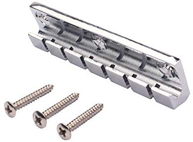 Alnicov Puente de sillín rígido fijo de metal de 6 cuerdas para guitarra eléctrica cromado