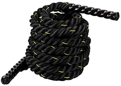 Battle Rope HUA Corde De Bataille De Fitness 38mm 15m, Équipement De Formation De Force pour Hommes Et Femmes, Corde d'exercice en Plein Air, Peut Être Fixé avec Kettlebell, avec Kit d'ancrage Fixe