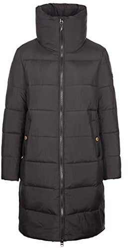 Trespass Womens Longer Length Coat Casual Jacket Padded Deep Collar Faith - Black L