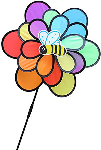 TOYHEART Regenbogen Windrad, Wind Spinner, Windrad Lustige Bunte DREI Schichten Bee Beetle Windmühle Wind Spinner Windräder Zur Dekoration Zufälliger Stil