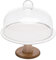Cabilock 1 Set Kuchenständer Kuchen Glasglocke mit Holz Keramik Teller Glas Käseglocke Tortenplatte Haube Dome Torten Glashaube Tortenglocke Lebensmittel Abdeckung Deckel für Patisserie Cover